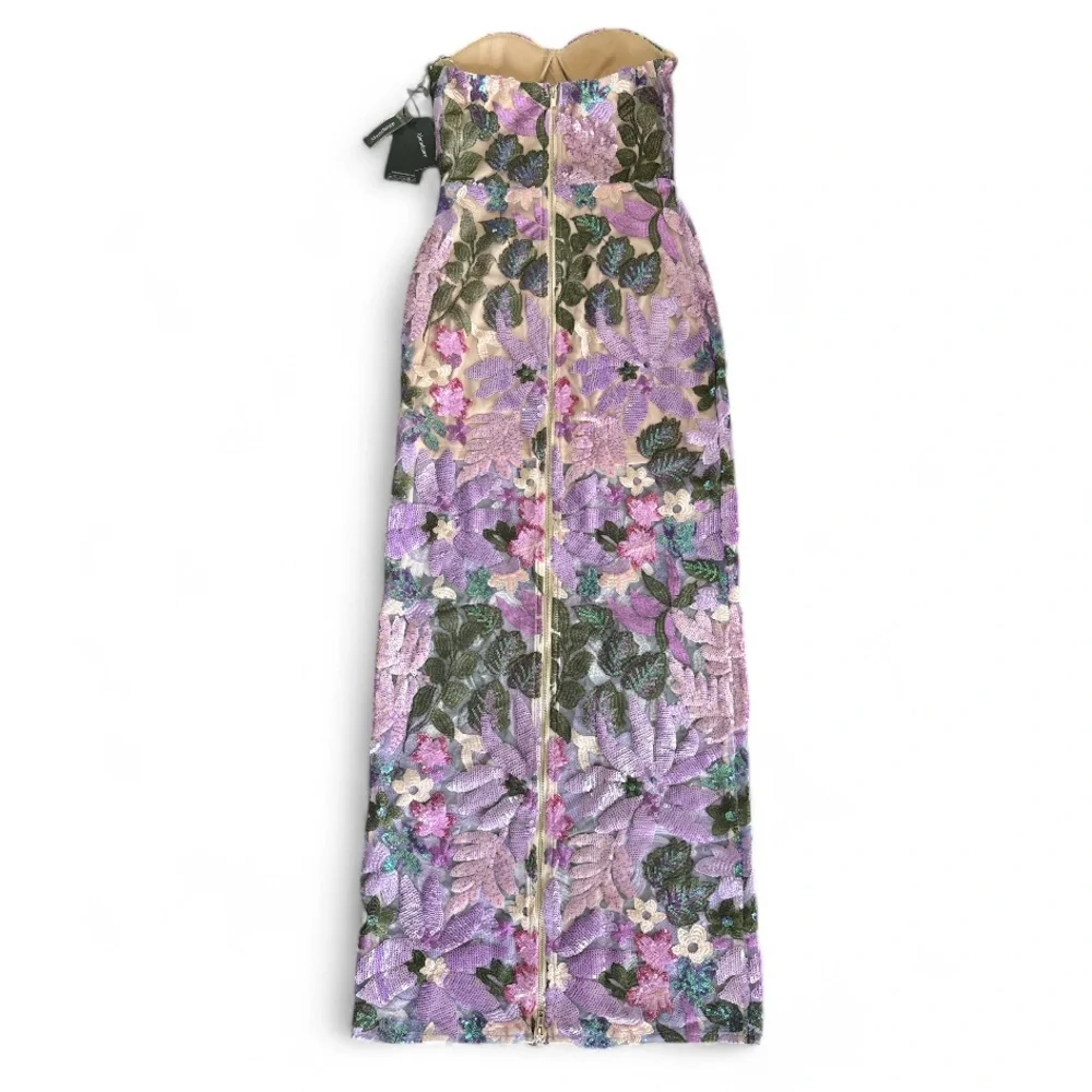 Bella Barnett Eugenia Floral Strapless Mesh Sequined Dress - Picture 7 of 14